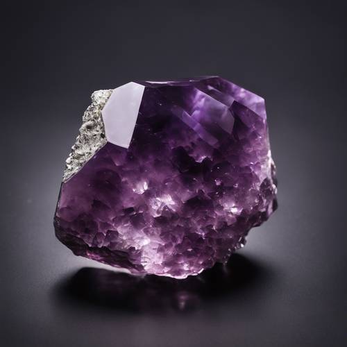 Polished piece of amethyst on a black backdrop. Tapetai [bc6c5b119511495c974e]