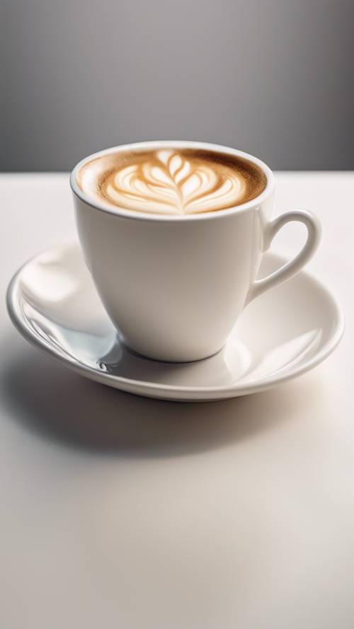 A minimalist modern art interpretation of a sweet french vanilla latte.