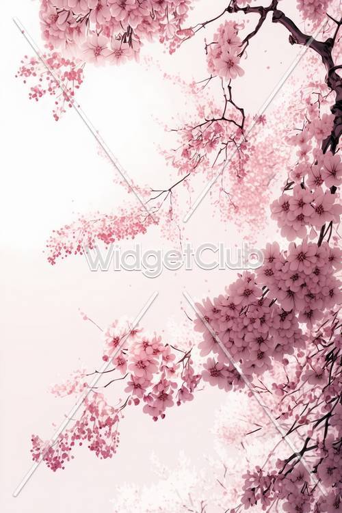 Cherry Blossoms in Soft Pink Tones for Your Screen