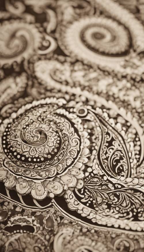 Vintage paisley design on a sepia background for a retro feel.