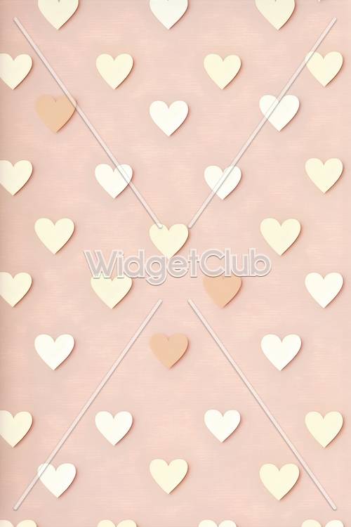 Cute Hearts on Pink Background