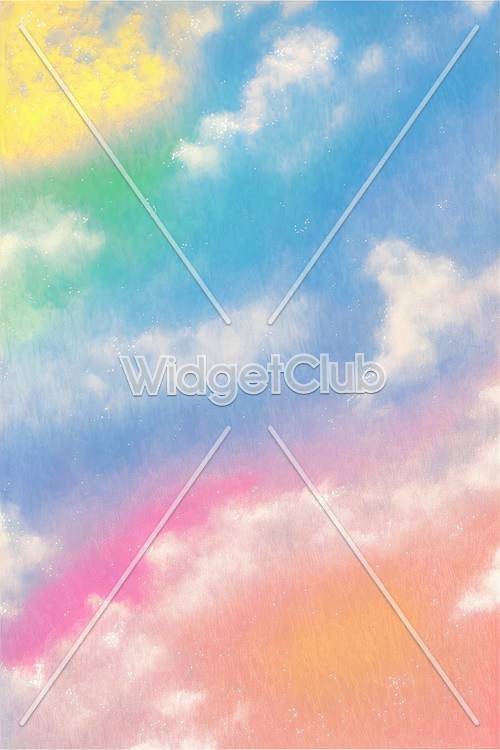 Colorful Sky Full of Clouds and Rainbow Hues