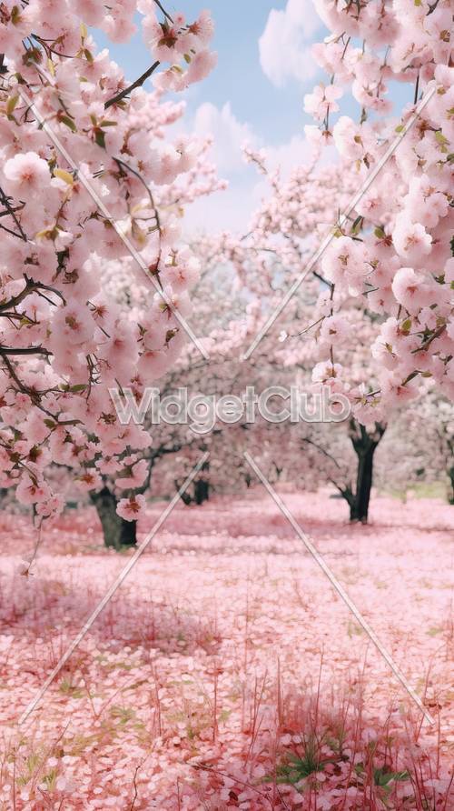 Bunga Sakura Mekar Penuh untuk Layar Anda