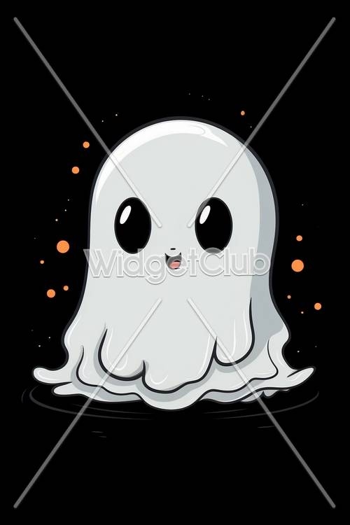 Cute Friendly Ghost Floating in Space Wallpaper[22829cd3b3fb4adaa120]