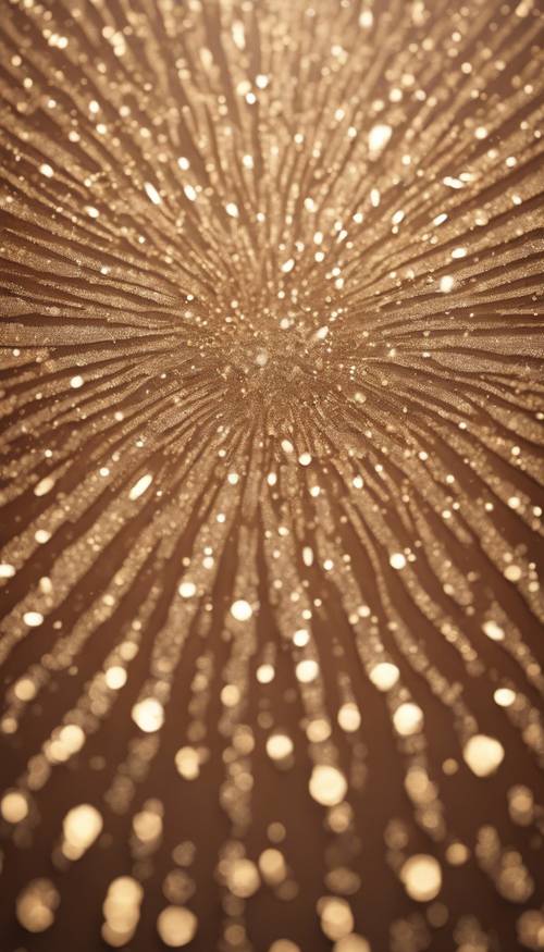 Serie di glitter marrone chiaro che formano un motivo a stella su tutta la tela.