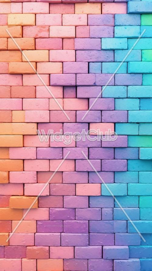 Gradiente colorato del muro di mattoni per bambini