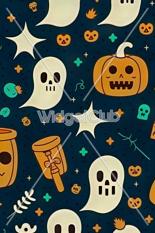 Gruseliger Halloween-Cartoon-Spaß-Hintergrund