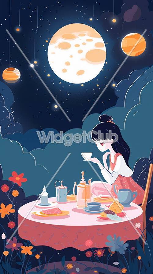 Magical Tea Party Under the Moonlight