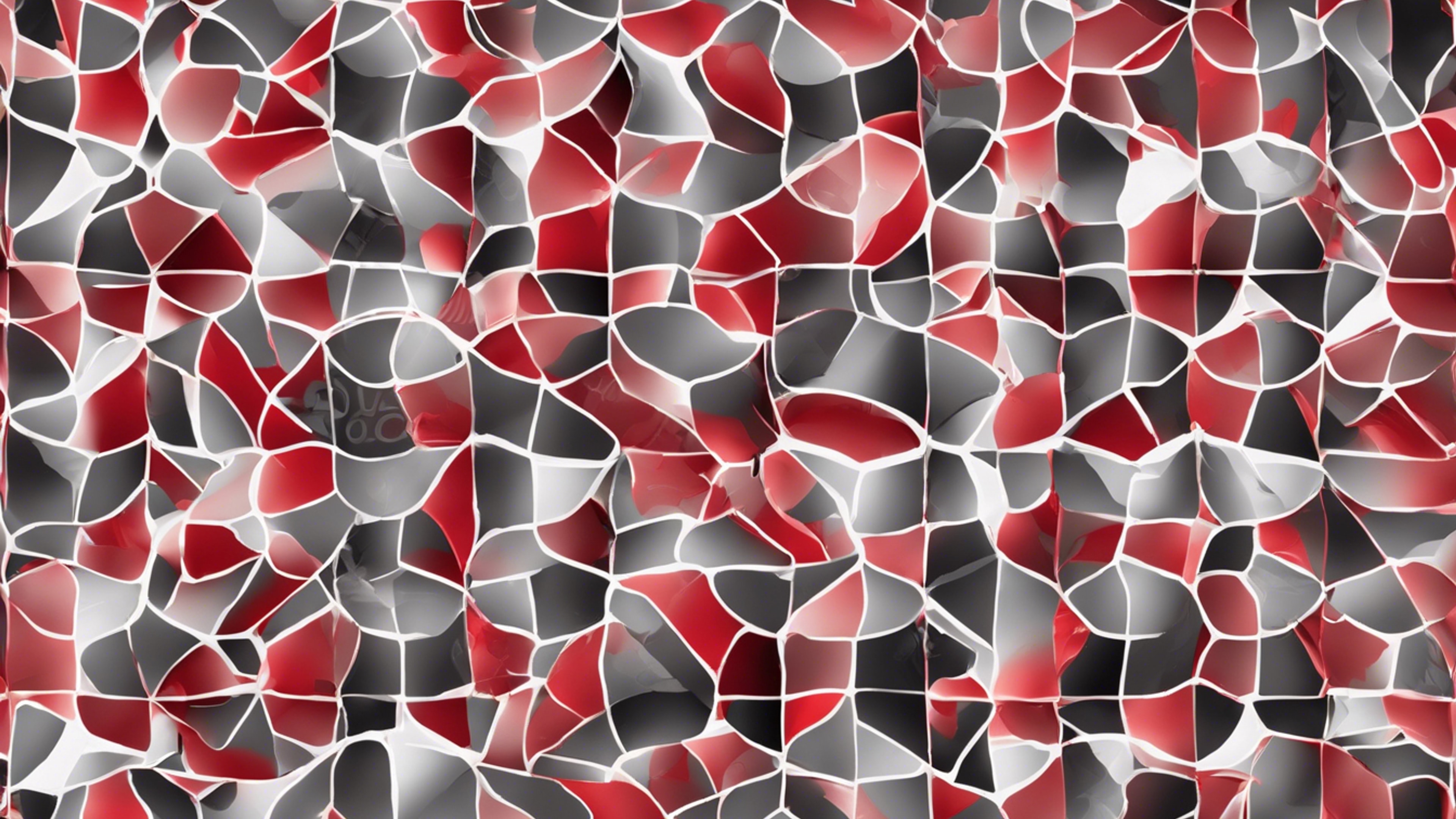 Design a geometric seamless pattern with each shape filled with red and grey gradients.壁紙[79f3f0ca5e424e038592]