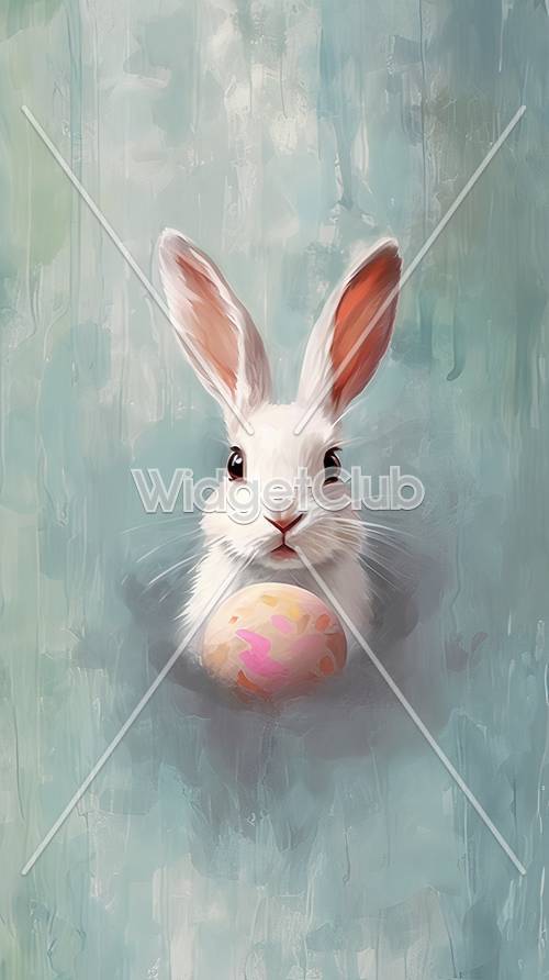 可愛的兔子與復活節彩蛋