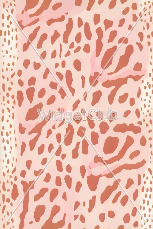 ピンクと茶色の抽象的な模様の壁紙