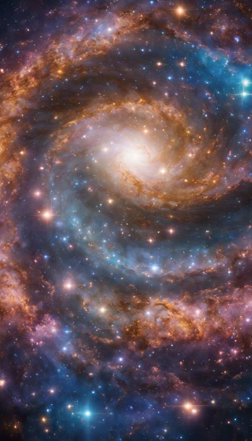 A beautiful galaxy swirl brimming with multi-colored stars and nebulae. Tapeta [ce7d06f2d84b4d43aa90]