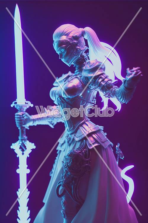Enchanteur Neon Knight tenant une épée légère