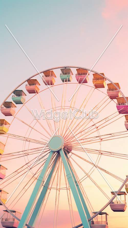 Pastel Sunset Ferris Wheel