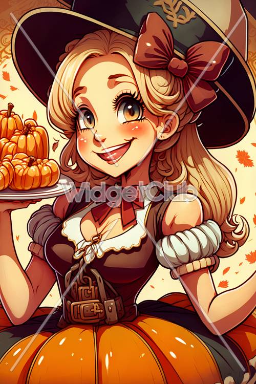 Autumn Treats with Smiling Girl