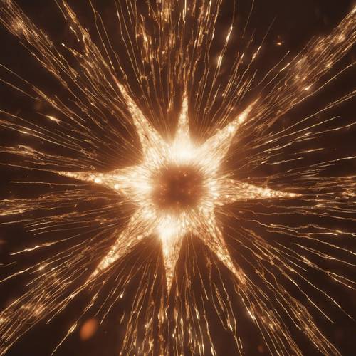 Ein brauner Stern, der durch eine Supernova-Explosion dramatisch von hinten beleuchtet wird.