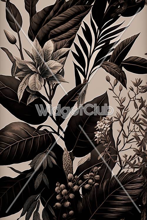 Tropical Leaves and Flowers Design