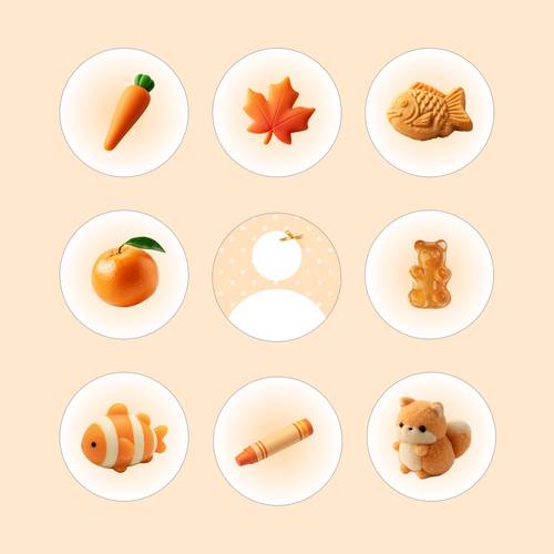 Cute Icons for Kids Featuring Toys and Fruits Wallpaper [33b134037f63459bb667]