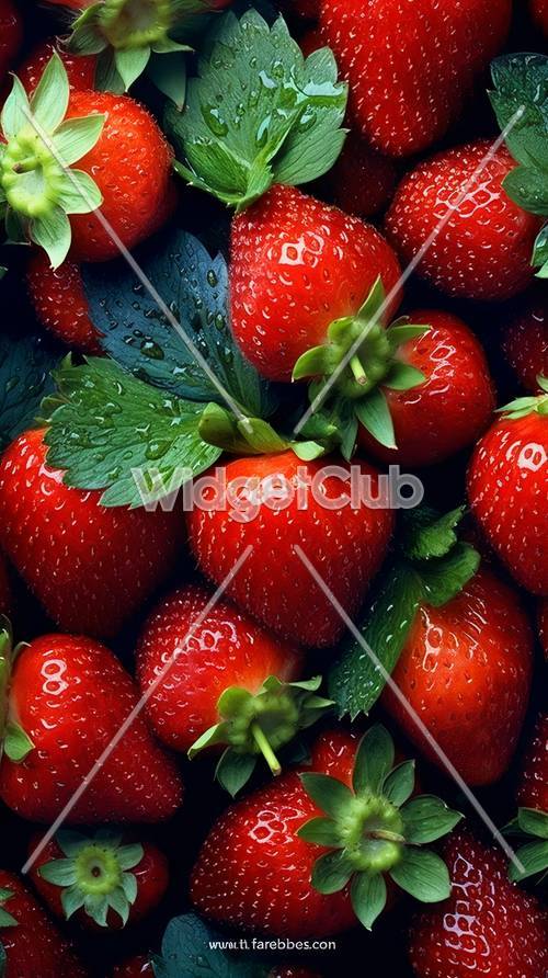 鲜亮多汁的草莓