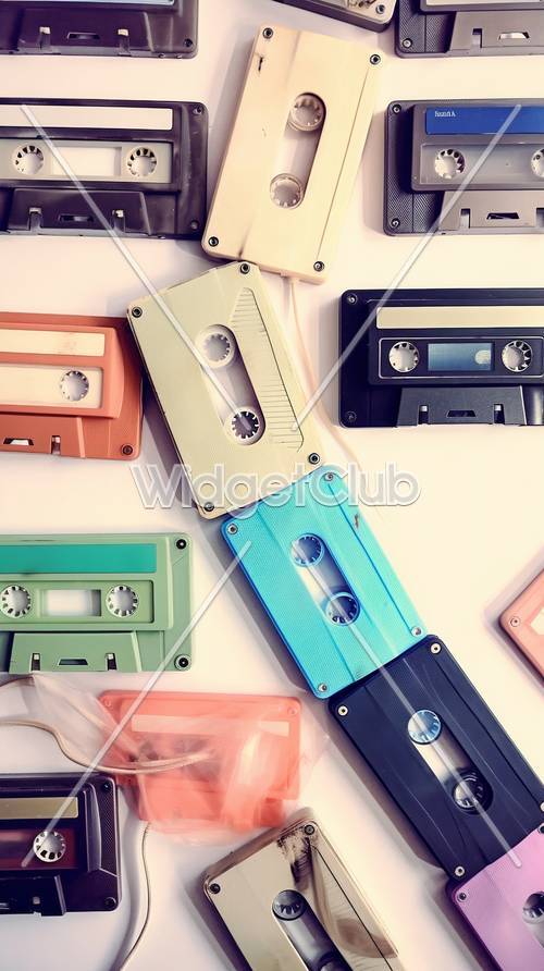Băng cassette vui nhộn và đầy màu sắc cho màn hình của bạn