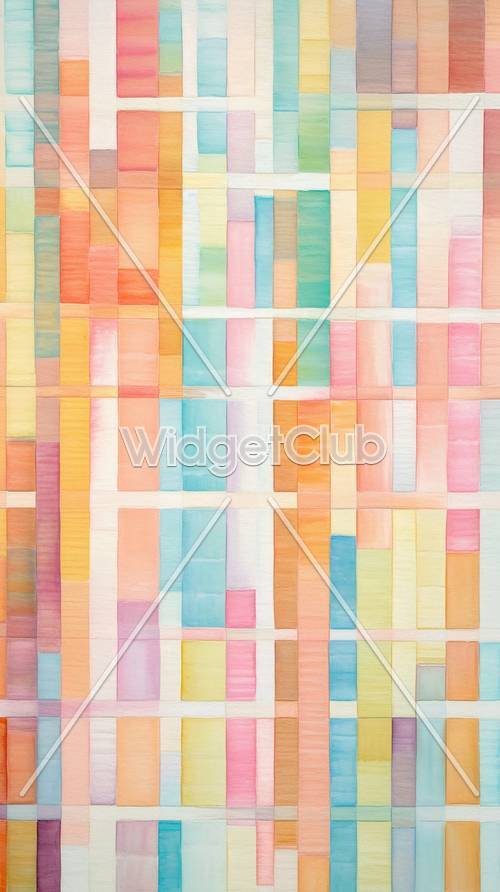 Diseño colorido de patchwork en colores pastel para pantallas