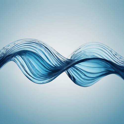 Abstract swirling blue wave on a minimalist background