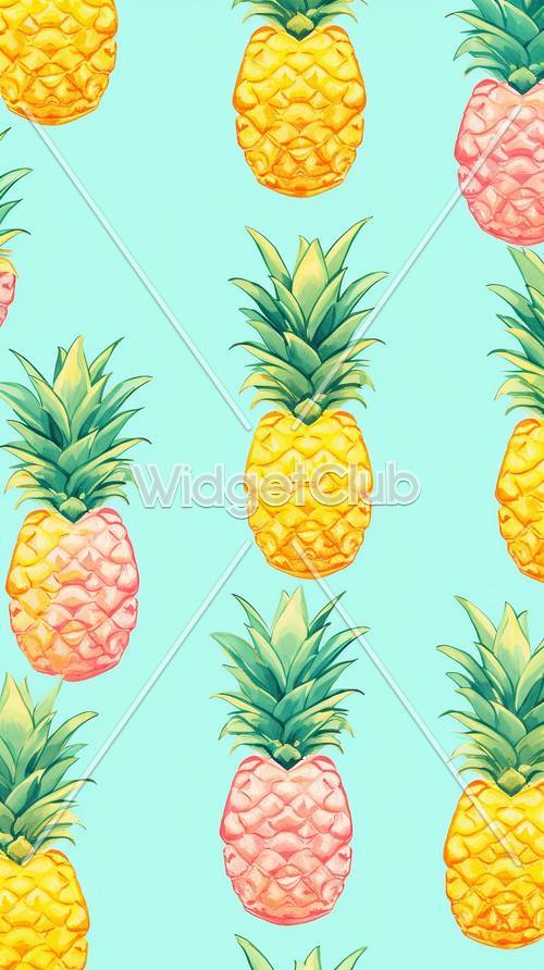 热带菠萝图案背景