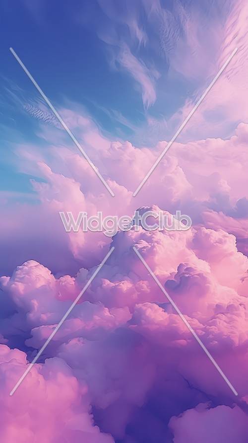 핑크색과 파란색 꿈의 구름