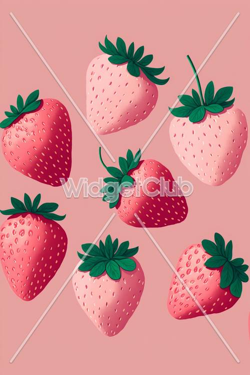 兒童粉紅草莓圖案