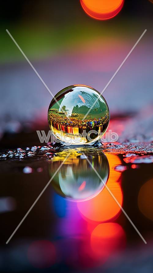 Réflexion de boule de cristal colorée