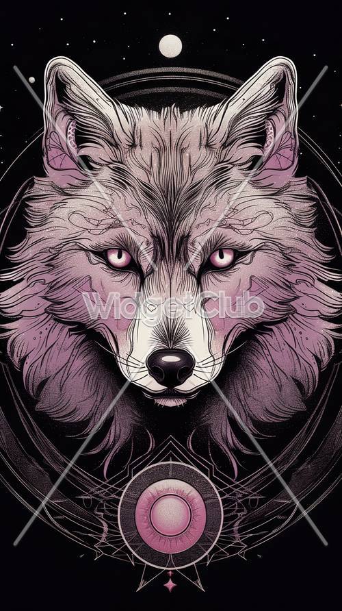 Arte majestuoso del lobo púrpura