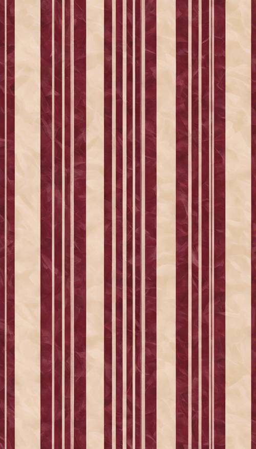 An illustration of thick burgundy stripe patterns on a cream background.