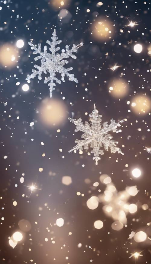 An image of delicate snowflakes falling lightly from the sky on New Year's Eve. Wallpaper [b36001b5458f4f948faf]