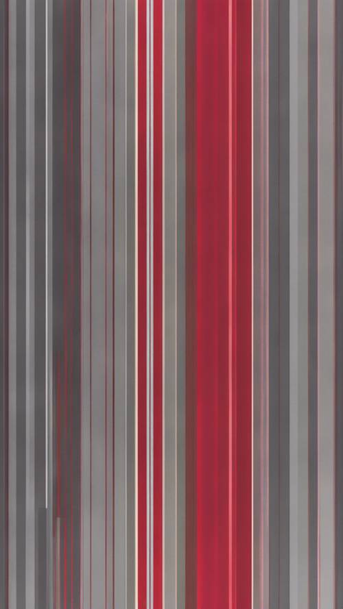 Von moderner Kunst inspiriertes Muster mit abwechselnden roten und grauen Bändern in einer Farbverlaufsanordnung.