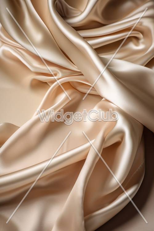 Elegante flujo de tela de seda color crema