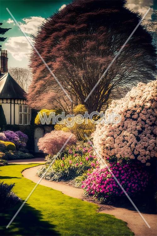 Klasik Evin Yanında Renkli Bahçe