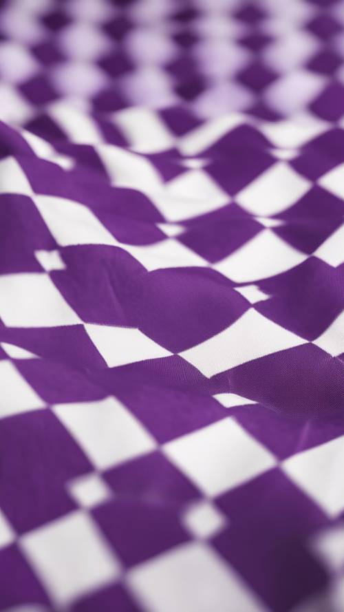 紫色和白色千鳥格紋的特寫。