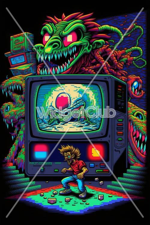 Kolorowa gra retro Monster Adventure