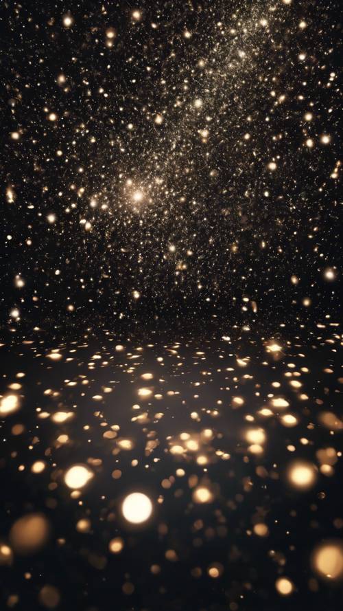 Czarna przestrzeń z niezliczoną liczbą błyszczących gwiazd.