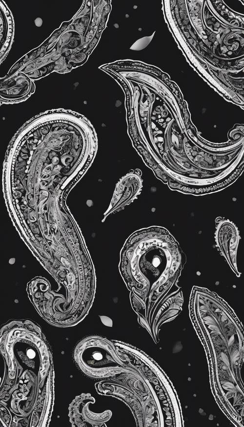 Paisley minimalista y oscuro, en tono obsidiana, que llama la atención por su elegancia discreta. Fondo de pantalla [8a86b8fbf62b4f65bdc9]