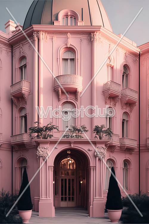 아이들을 위한 예쁜 핑크색 건물 디자인