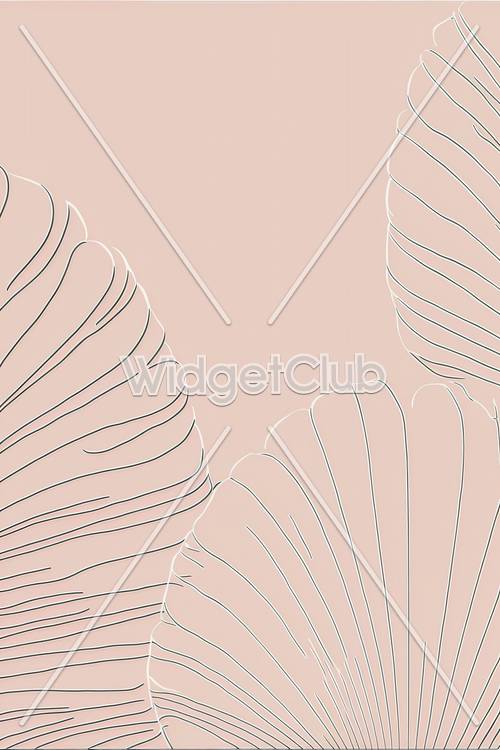 Elegant Pink Leaves Outline Design