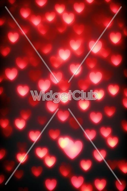 Светящиеся красные сердечки идеально подходят для вашего экрана
