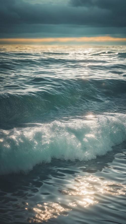 Uma obra de arte abstrata que incorpora a calma e a serenidade de um oceano.
