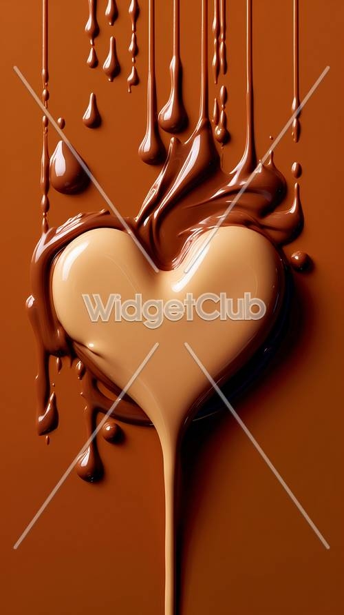 Chocolate Heart Splashing Art ورق الجدران[b86ce8d94c974187a17f]