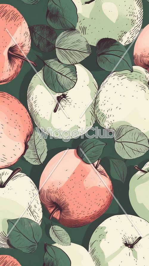 Padrão colorido de maçã para sua tela