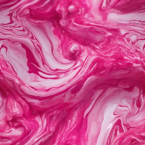 A swirling hot pink sea mimicking the look of marble.