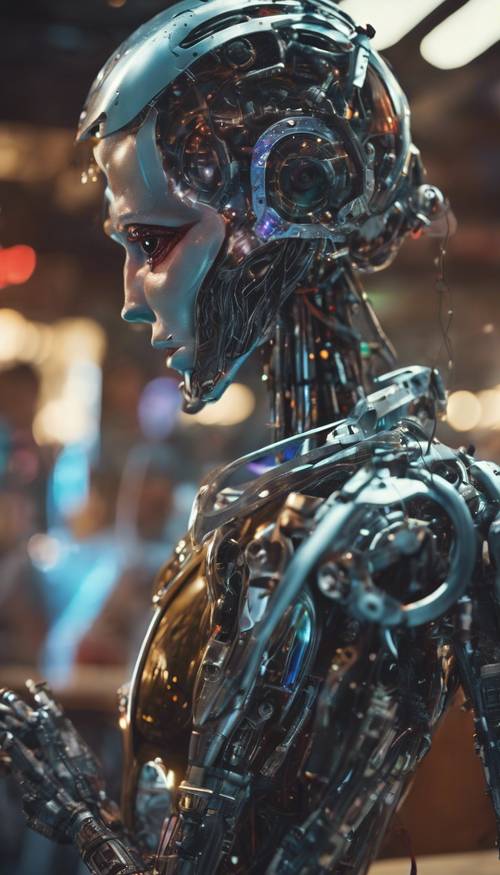 未来外星人与人形机器人在空间站酒吧中发生的争执。
