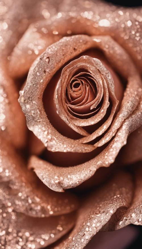 A close-up, detailed view of a rose gold texture. Tapeta [4c8575287a3d49d19226]