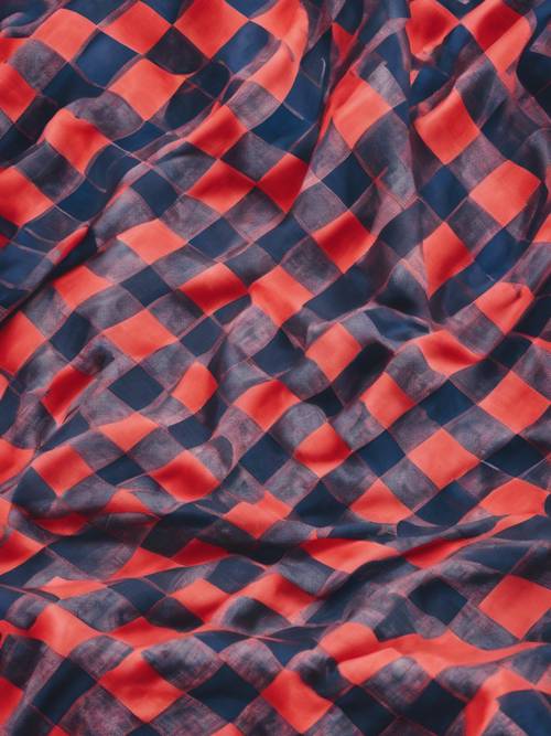 A kitchen tablecloth style checkered pattern in red and navy.